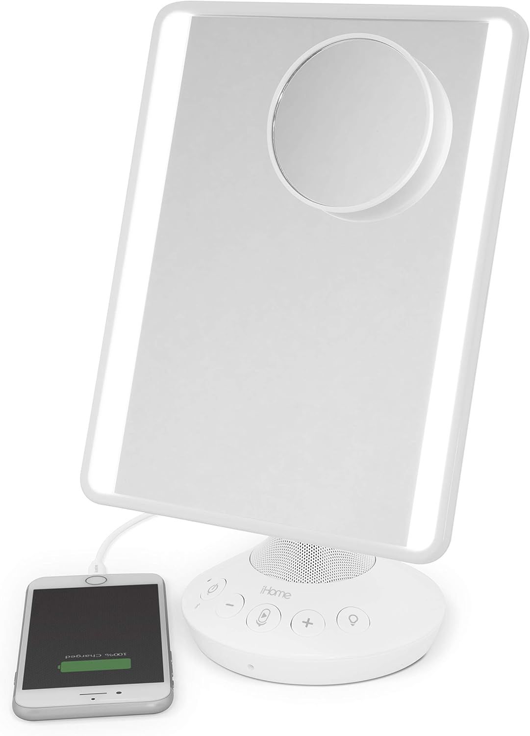 iHome 7" x 9" Reflect iCVBT22W Adjustable Vanity Mirror