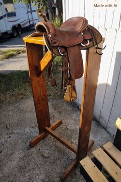 Western Horse saddle stand