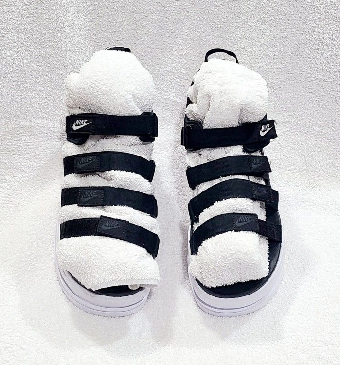 Nike Icon Classic Sandal NA Women's Sz 11 Black White Platform Wedge DH0224-001