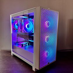White RGB Gaming PC – Ryzen 5 9600X | RX 9070 XT | 32GB DDR5 | 2TB NVMe