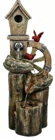 Fuente Rústica Casita de Pájaros con Molino – Mayoreo $115
