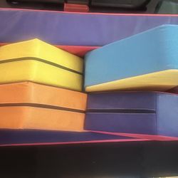 4-in-1 Unique Shapes Convertible Climb and Crawl Foam Set for Climbing, Crawling, Sliding, 8-Piece Colorful PU Activity Play Soft Zone