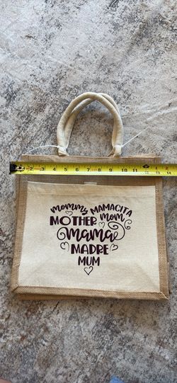 Mom burlap tote bag