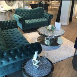 New Velvet Sofa Loveseat (green,black,blue)