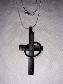 Beautiful Large Cross ring necklace