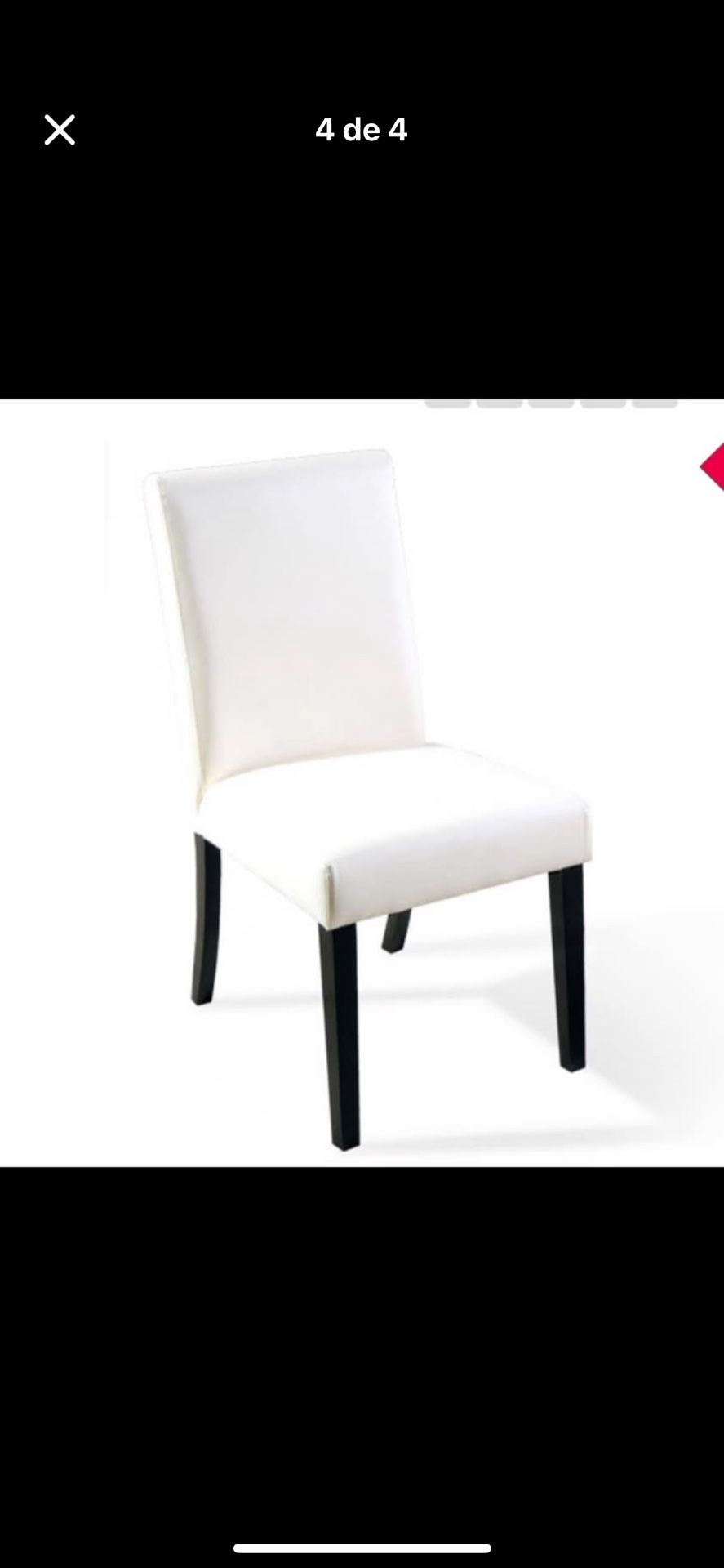 Four white chairs