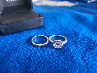 Pandora Sterling Princess Engagement Ring with Band Ring
