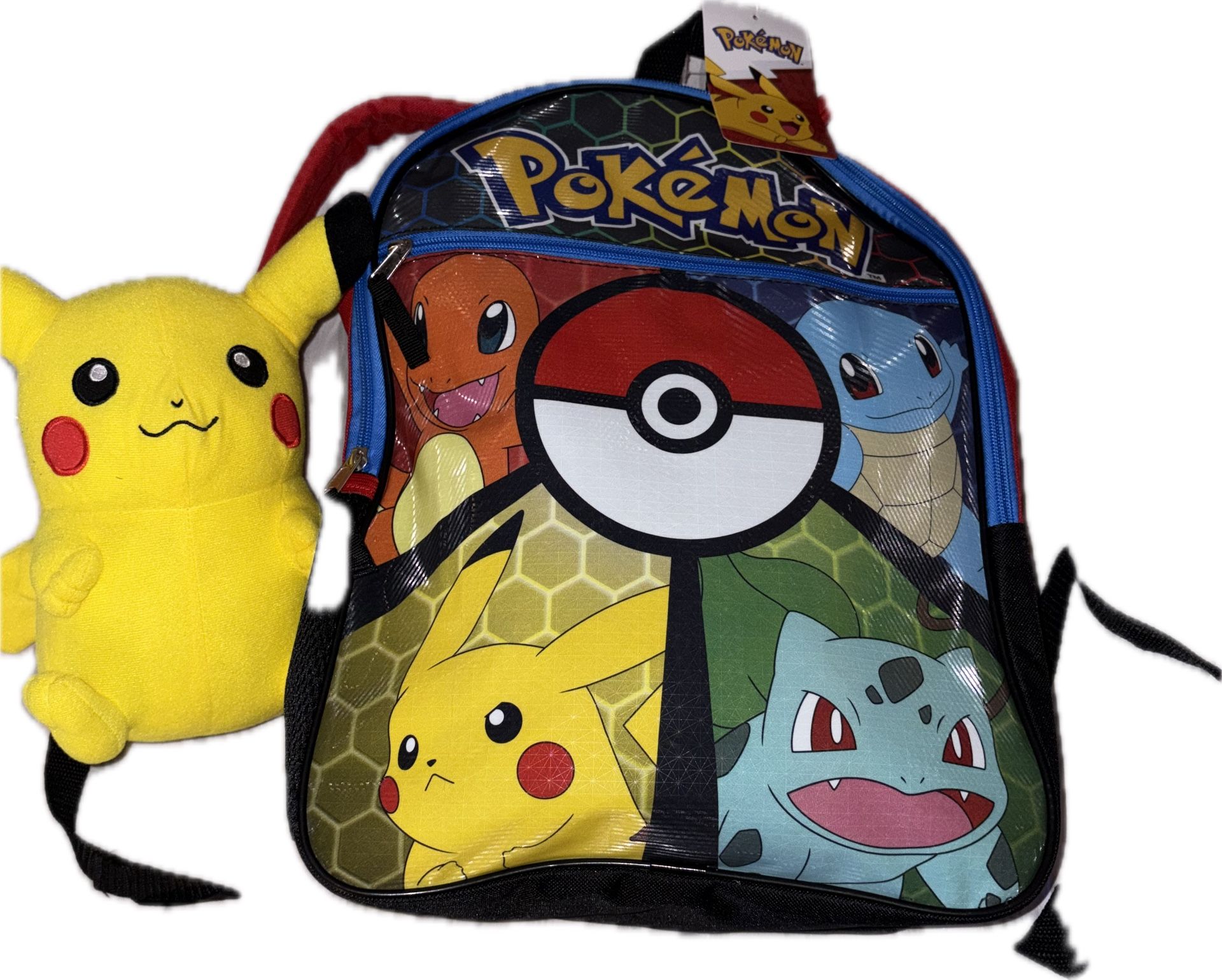 Pokemon Backpack & Pikachu Plush Toy New