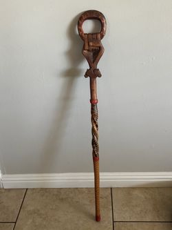 Carved walking stick