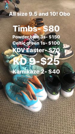 Selling Jordans, KD, Reebok, Nike, Timberland
