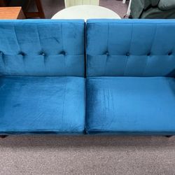 Blue Velvet Futon Sofa