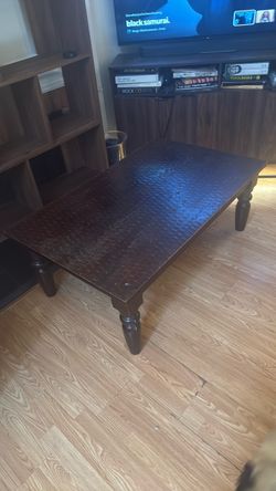 Dark wood coffee table, used, 48x30x18