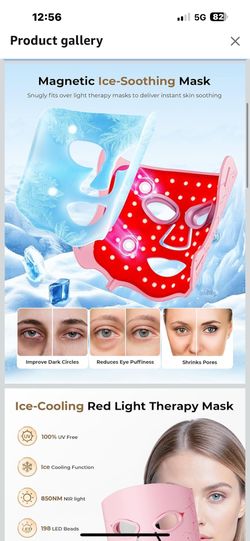 New LED Light Therapy mask (E106A) for Face, LED Light Therapy Mask with Adjustable Brightness and Timer, Soft Silicone Red Light Therapy Mask for Hom