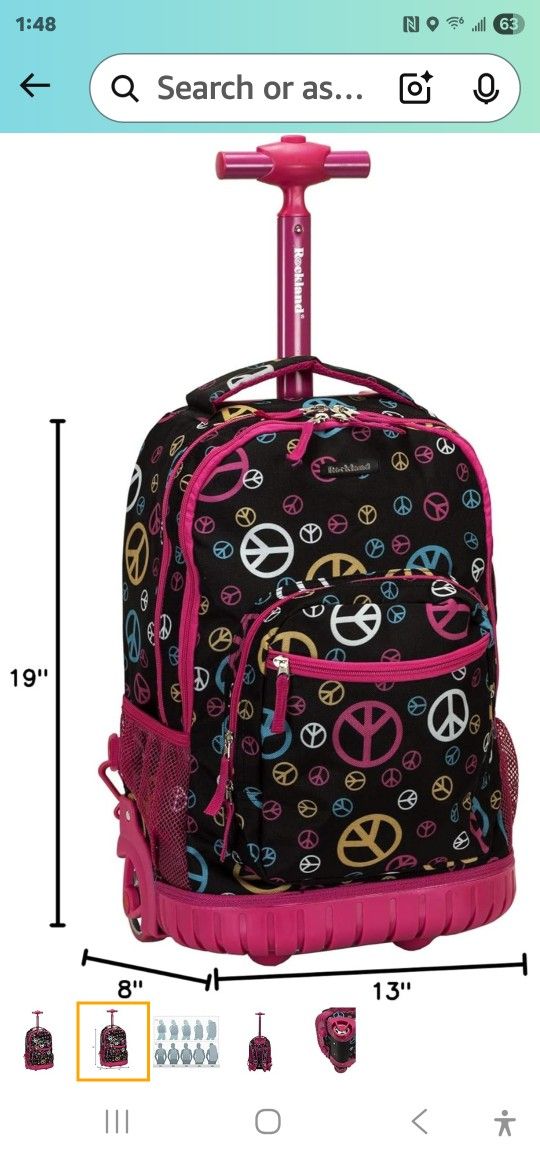 Rockland Rolling Backpack