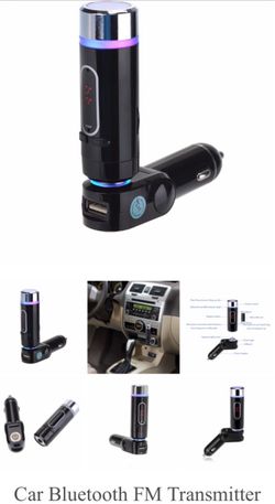 Brand new in box. (5 available)  Car Bluetooth FM Transmitter Wireless MP3 Radio Adapter Car Kit USB Charger. (Hablamos español) Basically a plug and 