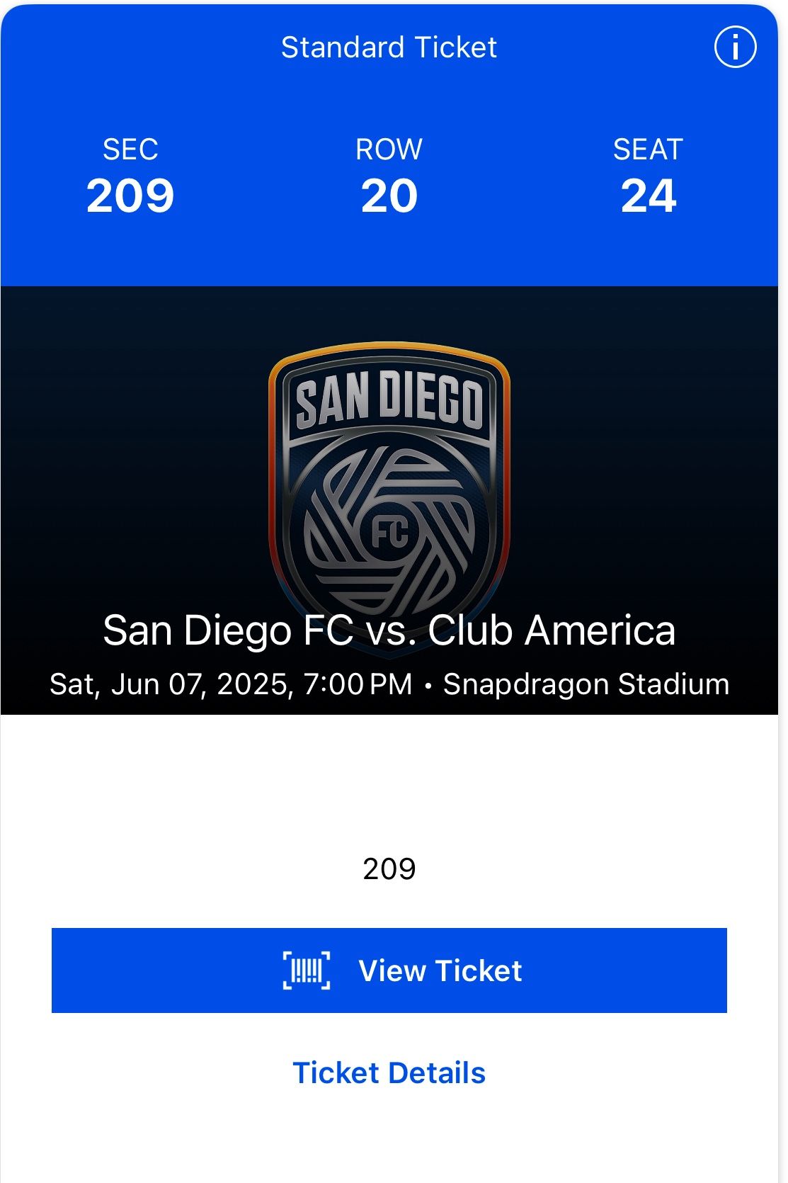 SDFC vs America Tickets