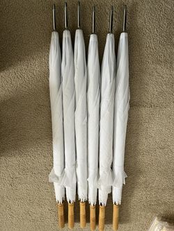 White Wedding Umbrellas