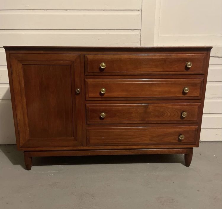 Solid Cherry 4 Drawer and Side Storage space Buffet/media center/ credenza Willett Furniture.