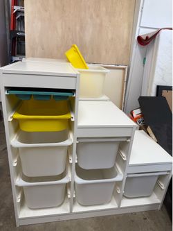 2 IKEA Trofast storage units with tubs included