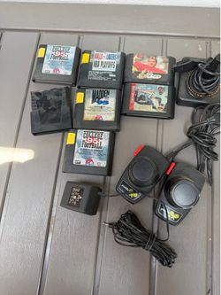 Vintage Sega Genesis Game Lot + Atari Paddle Controllers Retro Gaming