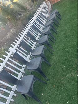 8 metal chairs