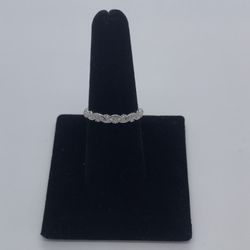New 10k Solid White Gold Diamond Ring 