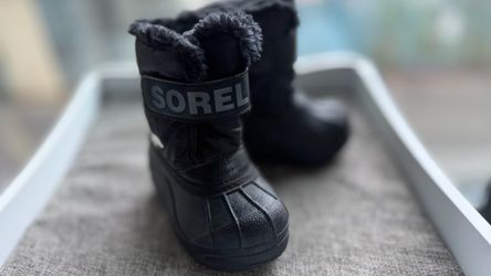 Sorel Unisex Black Winter Boots Toddler Size 8