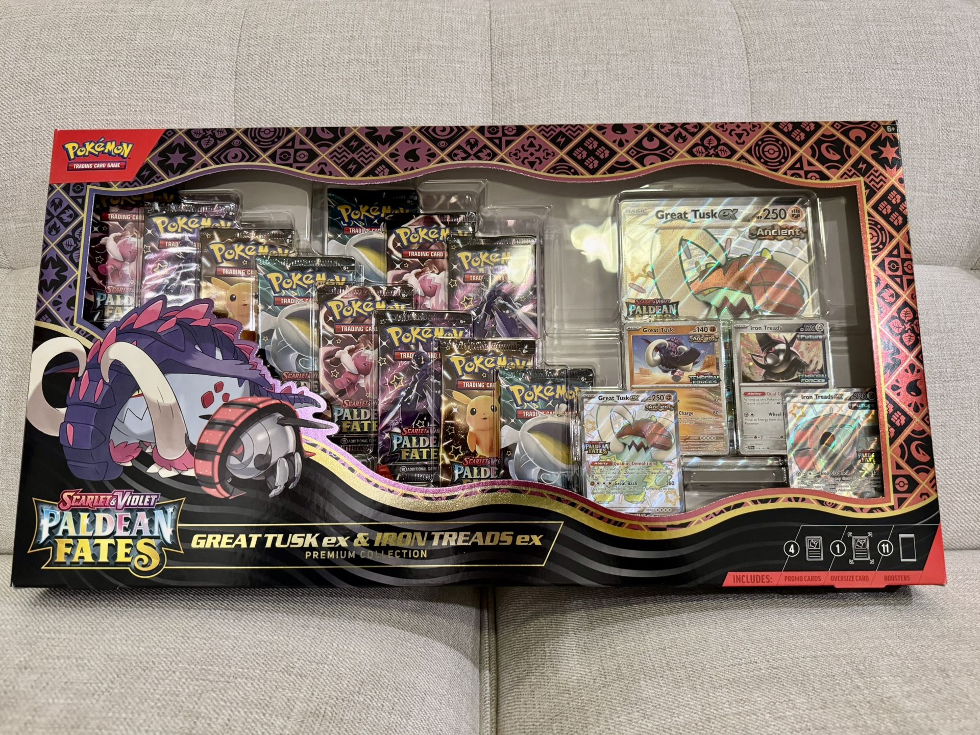 Paldean Fates Great Tusk ex & Iron Treads ex Premium Collection