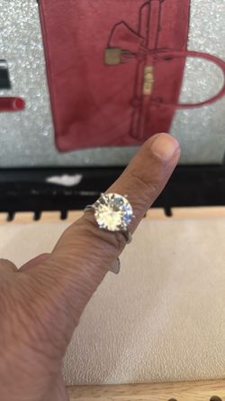 925 Large CZ Stone Ring Size 7