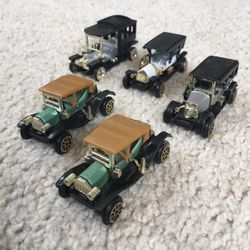Lot of 5 Vintage High Speed Diecast Plastic Cars No. HF9088, 304 (2), 305, 306