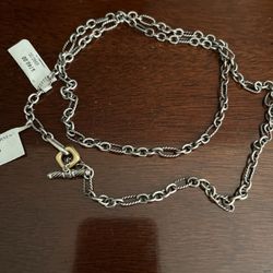 David Yurman Sterling And 18k Necklace 