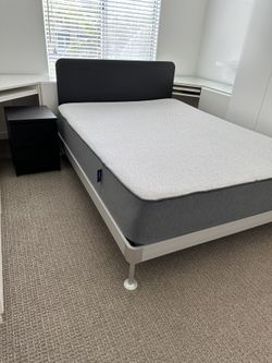 Set Of Queen Bed Room.bed ,Mattress And 2 Bed Sides, From IKEA .looks Like New.