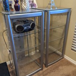 2- Glass Entertainment Shelves