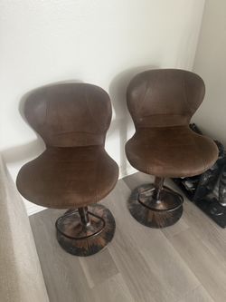 Bar Stools Suede Brown