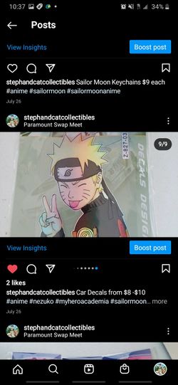 Anime Sticker Decals $8-$10