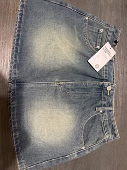 Blue Denim Mini Skirt Size M