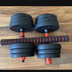 Adjustable Dumbbell Set, 5-44 lbs Free Weight Set with Connector for Barbell, Dumbbells, Push-Up , Fitness Exercises for Home Gym Suitable Men/Women