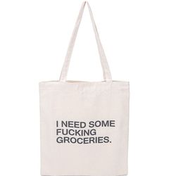 Funny Statement Canvas Bag Tote Gift Grocery Shopping 