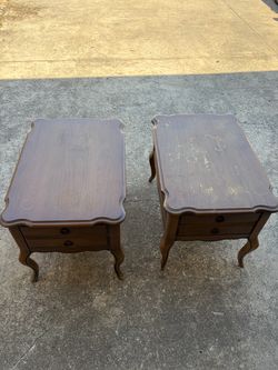 Matching Solid Wood End Tables