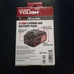 2 USB Lithium -ION 20v max 4.0 AH  battery