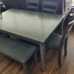 Grey Rustic Farmhouse Dining Table