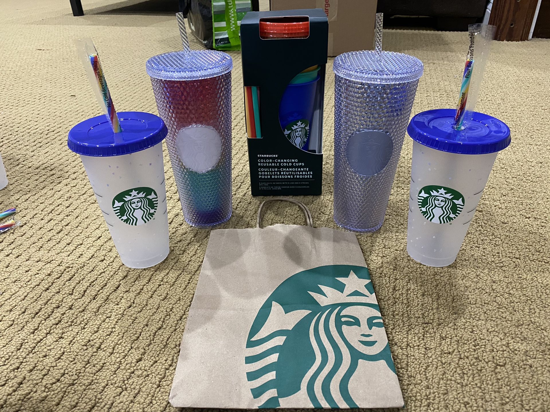 STARBUCKS 2020 PRIDE BUNDLE | STUDDED RAINBOW COLOR CHANGING CUPS CONFETTI!!!!!