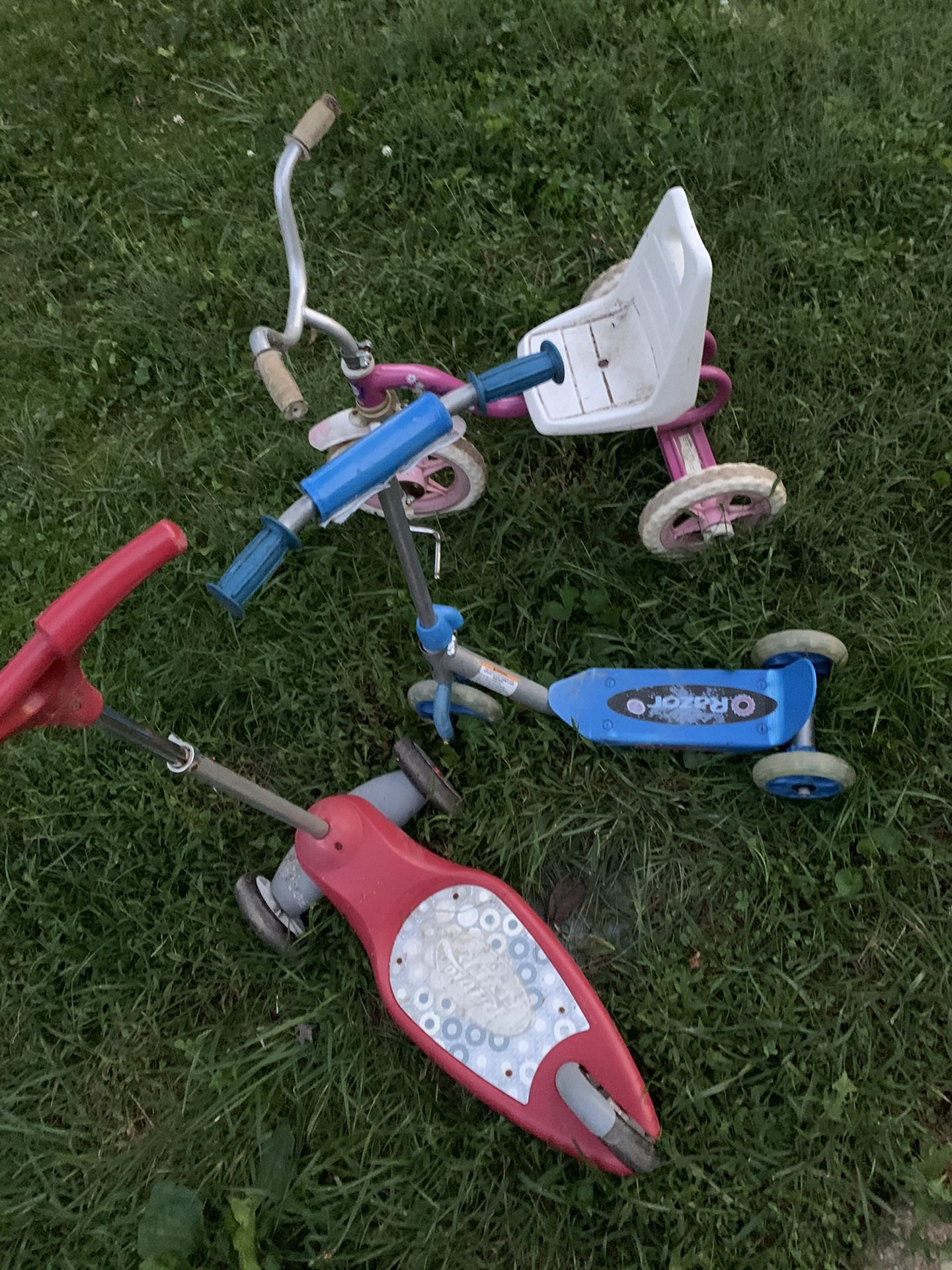 Kids Scooters and Tricycle.   All Operational.  $5 Each