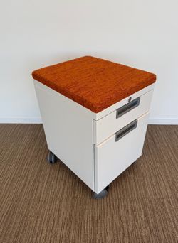 White BF Peds with Orange Cushion