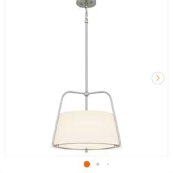DSI LIGHTING Corbin 3-Light Brushed Nickel Shaded Pendant Light