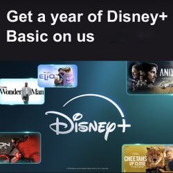 One (1) Year Disney+ Basic Subscription with Ads