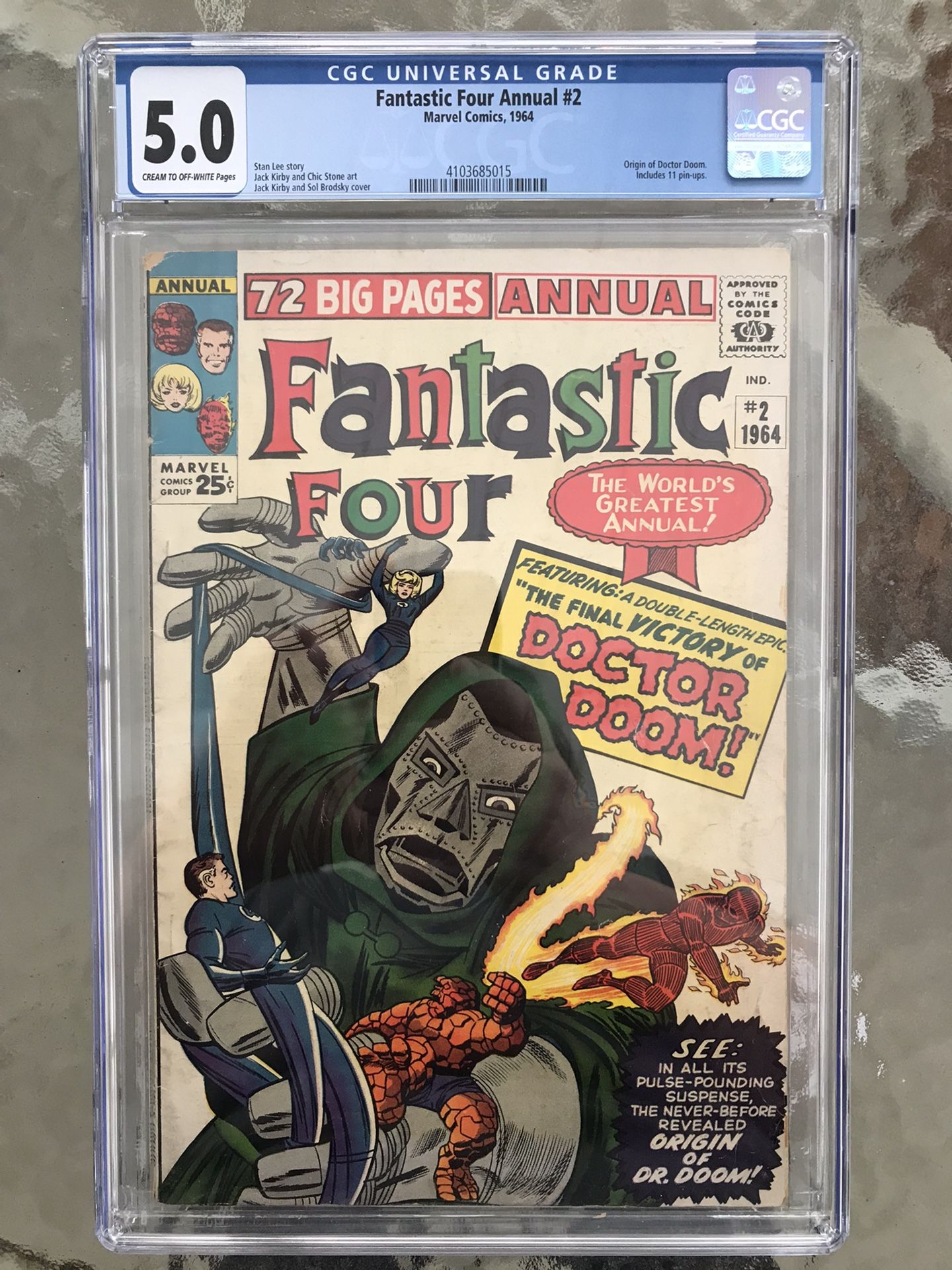 Fantastic Four Annual #2 (1964) CGC 5.0 — Origin of Doctor Doom; Lee & Kirby