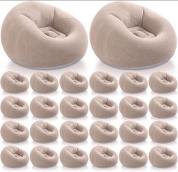 Inflatable Bean Bag Chairs,Coffee,24 Pcs