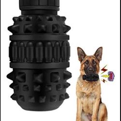 New! Dog Chew Toy Aggressive Chewers Durable Squeaky Toy Natural Rubber Clean Teeth