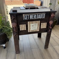 Beautiful Antique Wooden Cooler.
